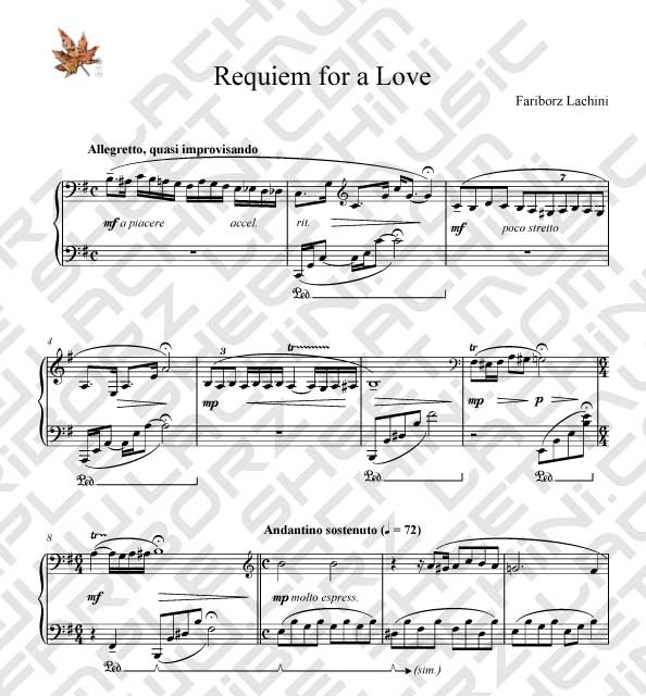 Requiem for a Love Sheet Music